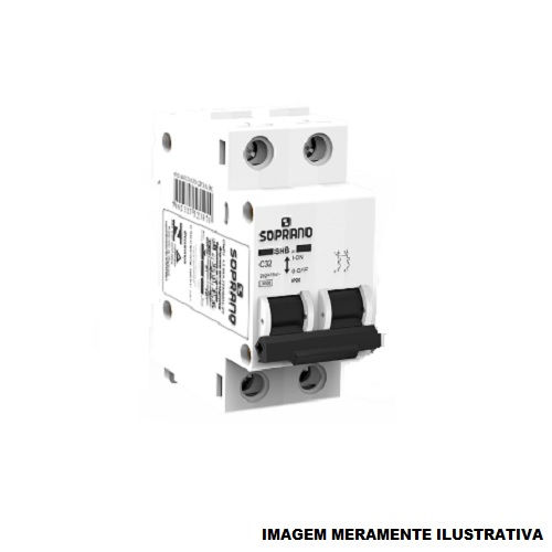 Disjuntor Termomagnético Fixo Bipolar SHB C 50A 5 KA/3 KA 220/380VCA DIN