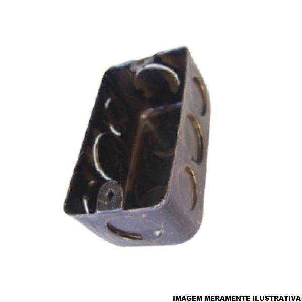 Caixa Derivação Embutir Ferro Esmaltado 4x2 Fixo Preta