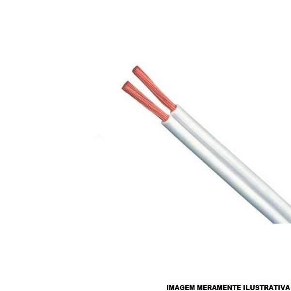 Cabo Cobre Isolado PVC 70G 300V 2x 4,00 mm² Paralelo Branco NBR 13249 Classe 5