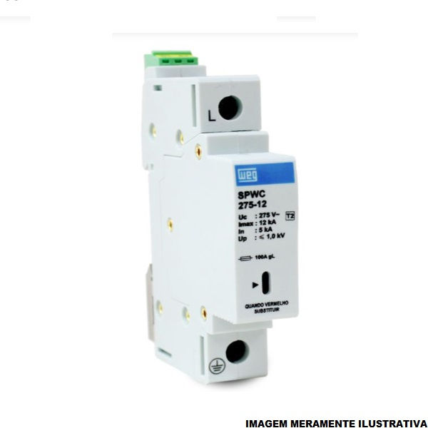 Dispositivo DPS Monopolar 12 KA 275VCA Proteção Contra Surto DIN Classe II