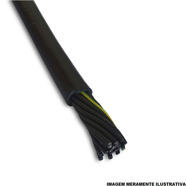 Cabo Cobre Isolado PVC 70G 0,6/1 kV 4x 10,00 mm² Controle Blindado Preto NBR 7289 Classe 5 (Vias Numeradas com Fita Aluminio)