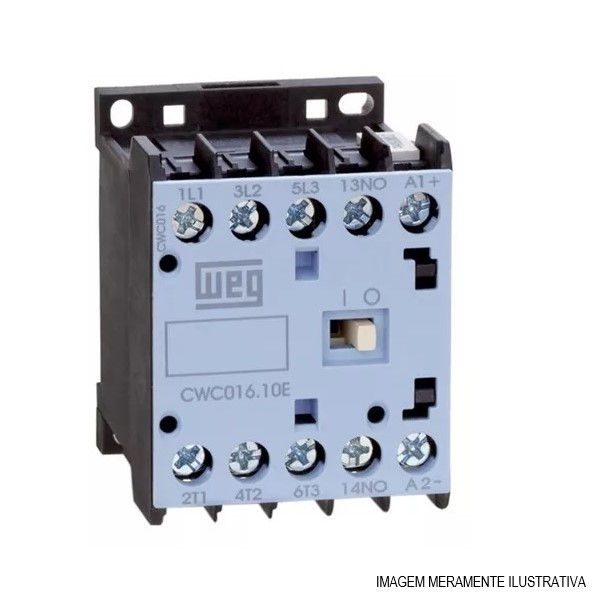 Contator Principal Tripolar 16A Mini 1NA 220VCA 60 Hz CWC016 Conexão para Parafuso