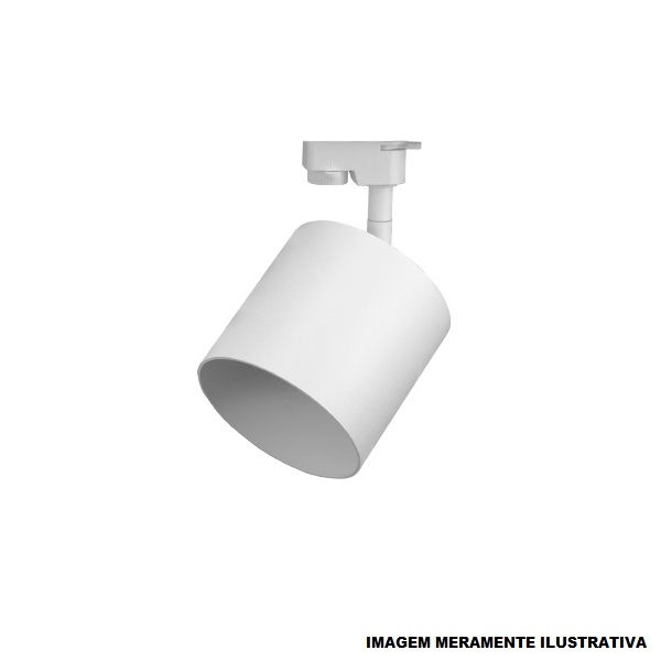 Spot Sobrepor Alumínio 40W Direcionável para Lâmpada LED AR111 250V Branco Redondo Track com Soquete GU10 para Trilho Eletrificado