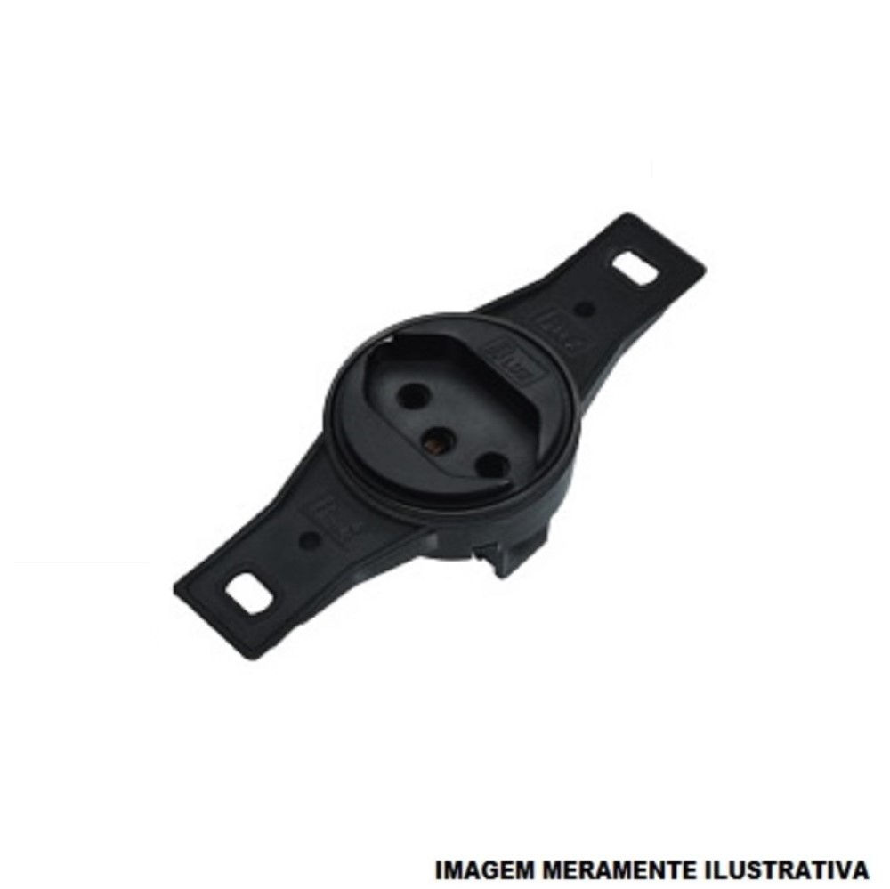 Tomada Embutir NBR 2P+T Embutir Redonda com Haste 10A/250VCA sem Placa Preta