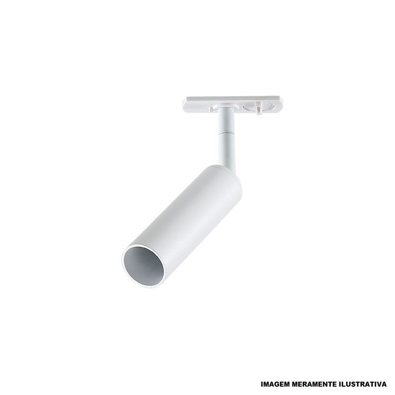 Spot Sobrepor Alumínio 40W Direcionável para Lâmpada LED MR11 250V Branco Redondo Track com Soquete GU10 para Trilho Eletrificado