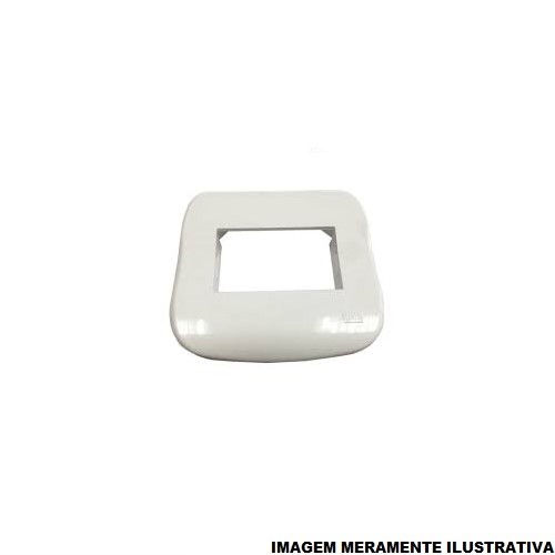 Placa PVC para 2+2 Módulos Duplos Horizontais 4x4 Branca Linha Essence Orion