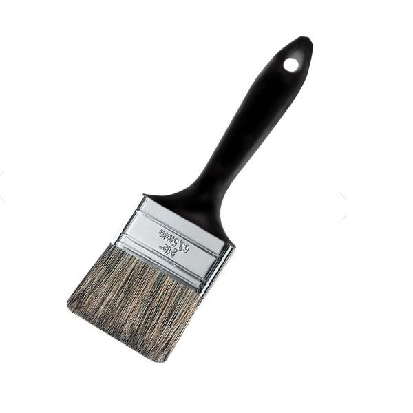 Pincel Cerdas Gris Sintética para Tinta Óleo/Esmalte 2" Cabo Preto