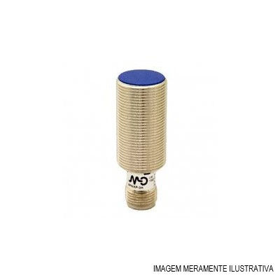 Sensor Indutivo Faceado Cilíndrico M18 PNP 10-36VCC 1NA+1NF Alcance 8 mm com Conector M12 4 Fios IP67 com LED Corpo Curto