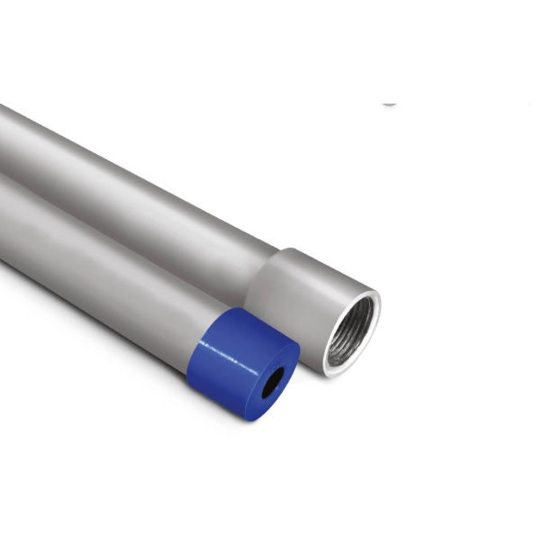 Eletroduto Semi Pesado Galvanizado Eletrolítico Parede 1,50 mm 4"X3 M com Rosca BSP com Luva