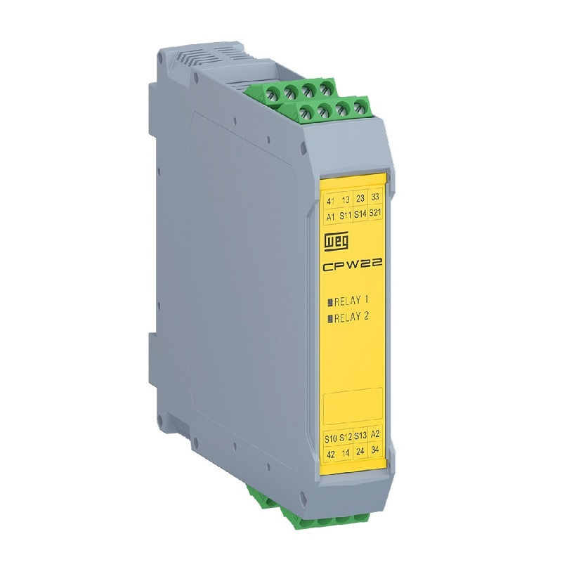 Relé Controlador Relé Controlador CPW22 3A 24VCA/CC 3NA+1NF para Parada de Emergência
