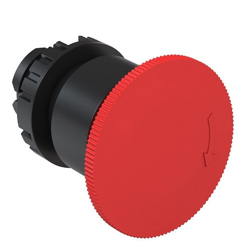 Botão Botão PVC Cogumelo 22,00 mm Vermelho sem Elemento Opaco com Trava Gira para Soltar