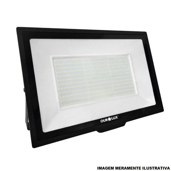 Projetor Led 500W Alumínio SLIM 6500K 31000 lm Bivolt Preto IP65 15.000H