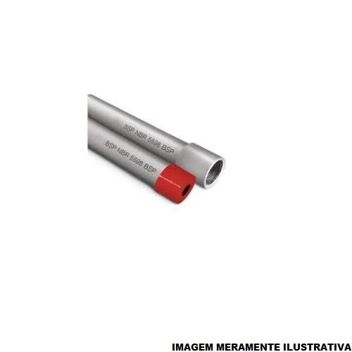 Eletroduto Semi Pesado Galvanizado Eletrolítico Parede 1,20 mm 1/2"X3 M com Rosca BSP com Luva
