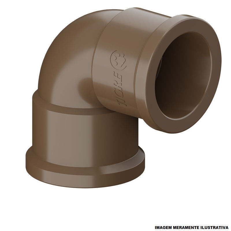 Joelho PVC 90G Soldável 32 mm Classe 15 Marrom Água Fria