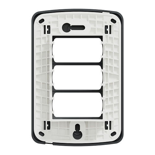 Placa PVC para 3 Módulos 4x2 Grafite Linha Miluz com Suporte