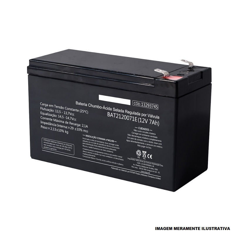 Bateria Selada VRLA para No-Break 7AH 12VCC