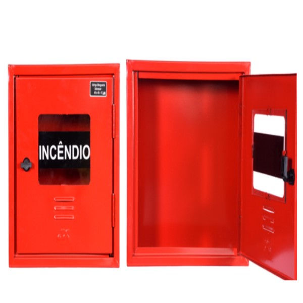 Caixa Sobrepor 600x900x300 mm Porta com Visor Vermelha para 4 Mangueiras 15 M