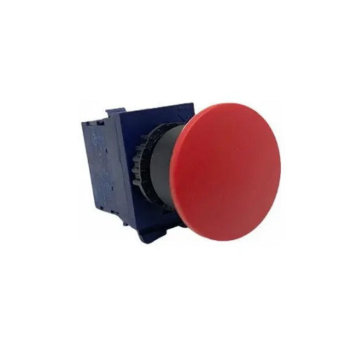 Botão Pulsador PVC Cogumelo 22 mm Vermelho Opaco com Elemento 1NF sem Gravação