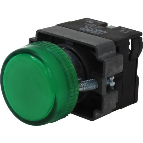 Sinaleiro Led Metálico Saliente Lente Lisa com LED 22 mm 24VCA/CC Verde