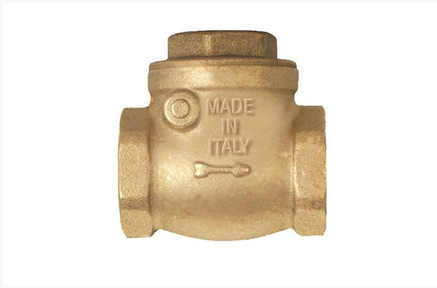 Válvula Bronze e Latão Retenção Horizontal com Portinhola 1" BSP PN16 Água Fria