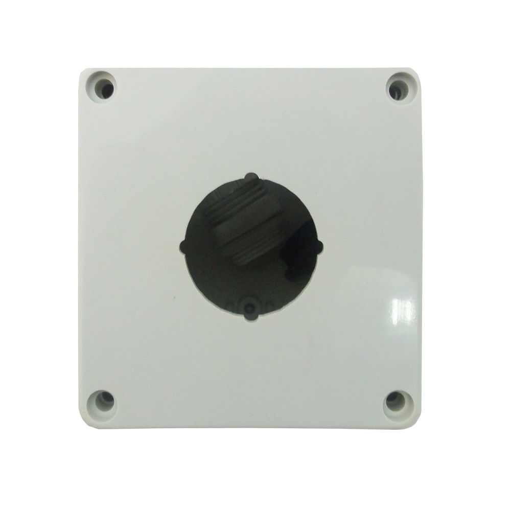 Caixa Botoeira Centralizada ABS 82x82x85 mm com 1 Furo 30 mm² Cinza