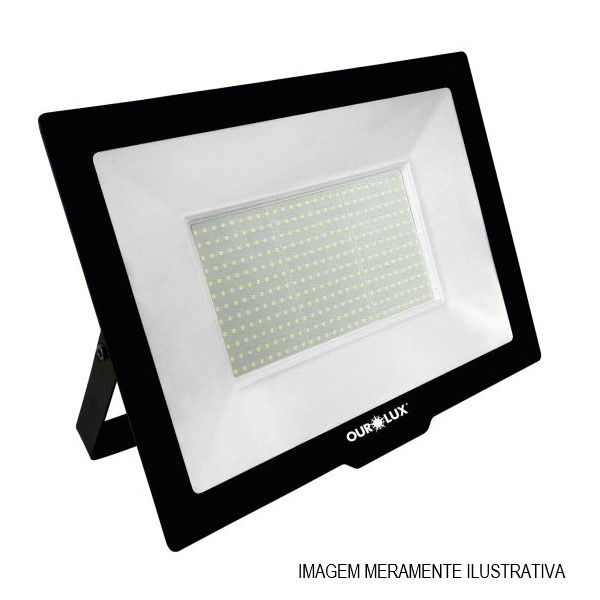 Projetor Led 300W Alumínio SLIM 6500K 19000 lm Bivolt Preto IP65 15.000H