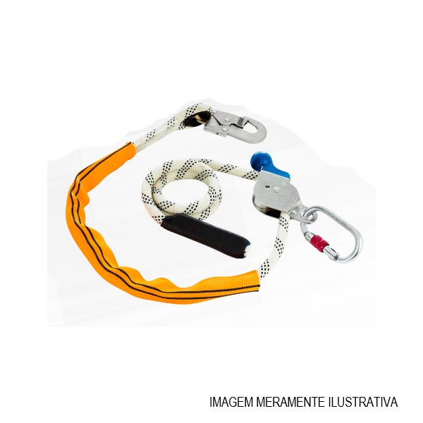 Talabarte Elástico Tipo I Poliamida Branco e Laranja 3 M Conector 20 mm