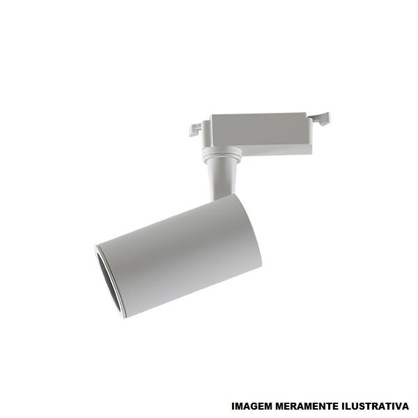 Spot Sobrepor Alumínio 40W Direcionável para Lâmpada LED MR16 250V Branco Redondo Track com Soquete GU10 para Trilho Eletrificado