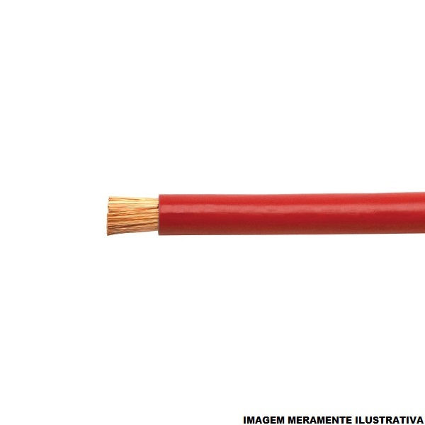 Cabo Cobre Isolado PVC 70G 750V 1x 6,00 mm² Flexível Vermelho NBR 247-3 Classe 5