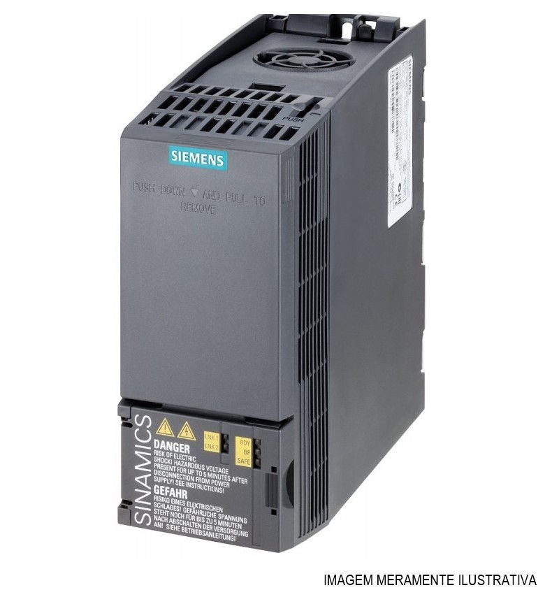 Inversor Frequência Inversor Frequência G120C com Módulo Controle 3,00 CV/2,2 kW Serviço Normal 5,6A com Filtro Classe a Trifásico sem Display 380VCA 50/60 Hz IP20 PROFINET/ETHERNET I/P com RFI