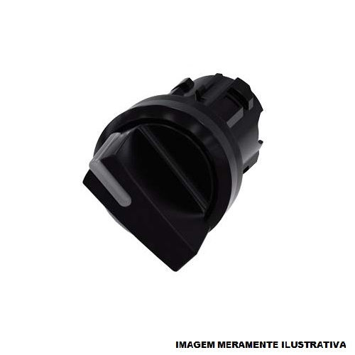 Cabeçote Cabeçote PVC para Comutador Comando 22 mm com Retenção Opaco Manopla Curta com 2 Posições 90G Preto Manopla Preta