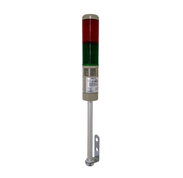 Coluna Luminosa PVC Torre Sonora com 2 Lentes 50 mm 12-30VCA/VCC Vermelho/Verde Luz Contínua/Piscante 50/60 Hz IP54 50000H