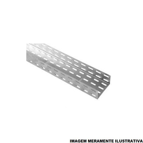 Eletrocalha Perfurada Galvanizada Eletrolítica 300x100x3000 mm sem Tampa sem Virola Chapa 20