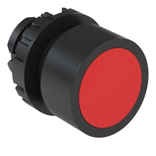 Botão Botão PVC Faceado 22,00 mm Vermelho Aro Preto sem Elemento Opaco