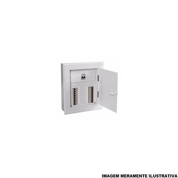 Quadro de Distribuição Quadro de Distribuição Metálico Sobrepor 28 Disjuntores DIN sem Barramento 100A com Geral Branco