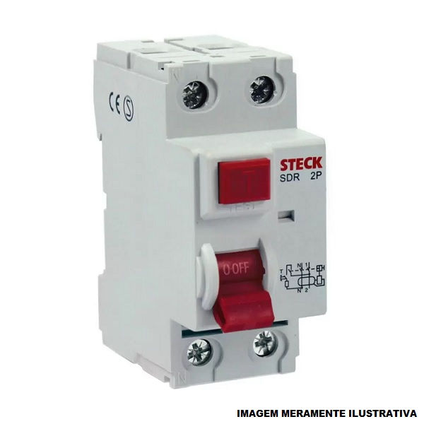 Interruptor dr Bipolar 6 KA 220/400VCA 63A 30 MA DIN Tipo AC Diferencial Residual