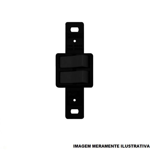Interruptor Embutir 2 Teclas Simples Horizontal 10A/250VCA Preto Light sem Placa