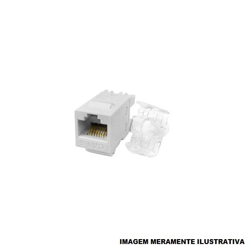 Plugue Fêmea RJ45/RJ11 CAT 6 8 Fios Branco Keystone Rohdina