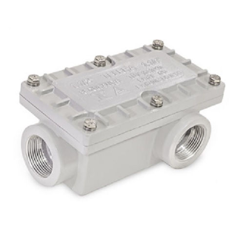 Condulete Alumínio Prova de Explosão Tipo LB 4" com Rosca NPT com Tampa com Vedação Cinza Pintura Epóxi IP65