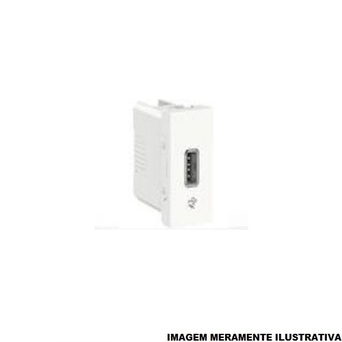 Módulo Módulo Carregador USB 2.0 1,0A 127/220VCA PVC Branco Linha Essence Orion 1 Módulo