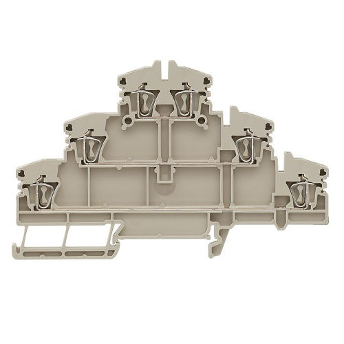 Conector Passagem SAK Poliamida Zdld/Zdu Triplo 2,50 mm² Bege Conexão para Mola