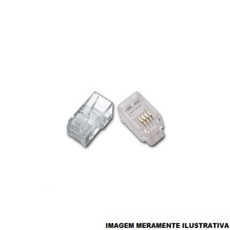 Plugue Macho RJ45 Categoria 6 8 Fios Incolor