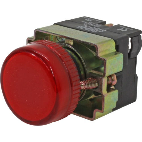 Sinaleiro Led Metálico Saliente Lente Lisa com LED 22 mm 24VCA/CC Vermelho