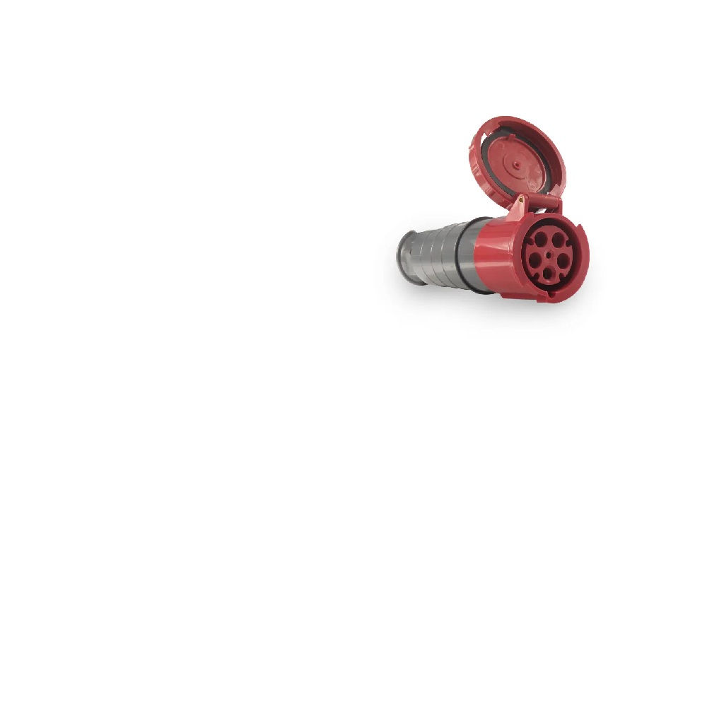 Acoplamento Móvel 3P+T 125A/380VCA Fêmea PVC Vermelho 6H IP67 Industrial