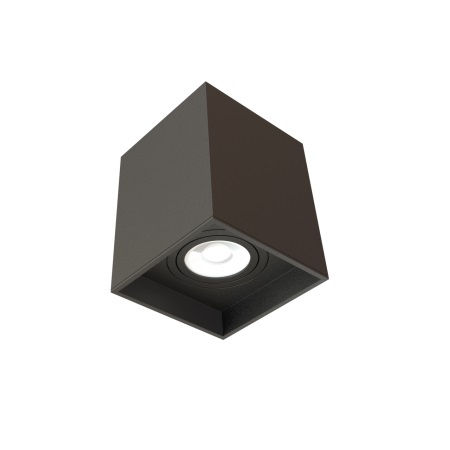 Plafon Sobrepor Quadrado 1x20W para Lâmpada LED PAR20 PVC com Soquete E27 Preto BOX