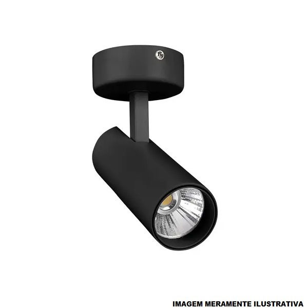 Spot Led Sobrepor para Trilho Redondo Direcionável 20W Evidence 3000K 1800 lm Bivolt Preto 50.000H