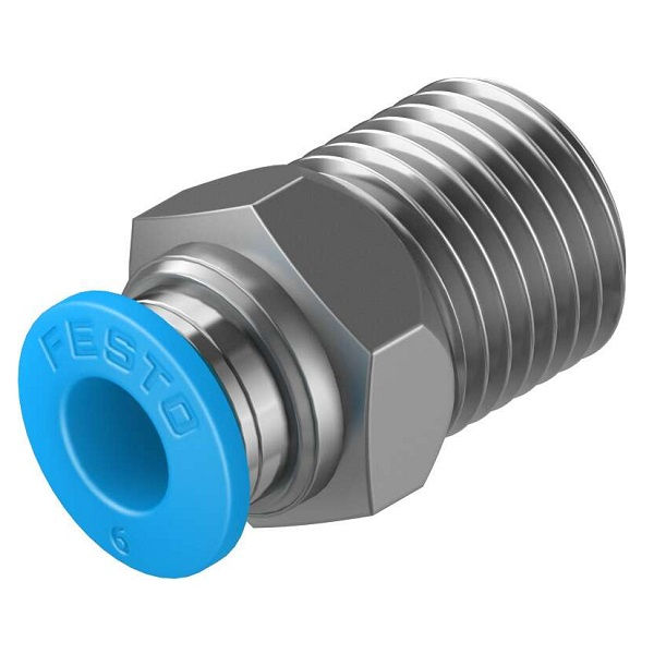 Conector Pneumático Roscado Engate Rápido 1/4"X6 mm
