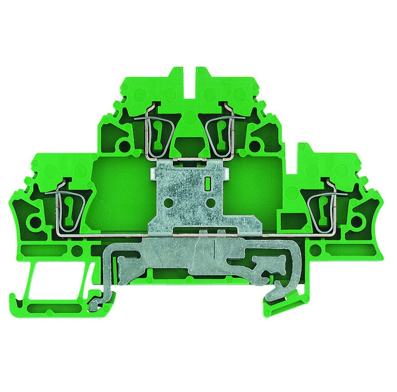 Conector Passagem SAK Poliamida Zdk/Zdu Terra Duplo 2,50 mm² Verde/Amarelo Conexão para Mola Contatos Interligados