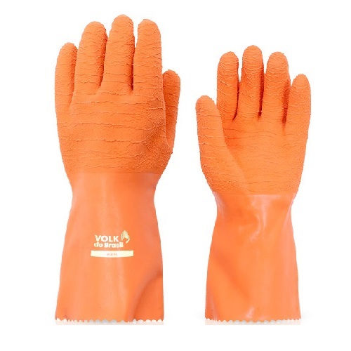Luva Látex Corrugada Adere Contra Agente Mecânico/Químico/Térmico Tamanho 10 (gg) Laranja Ca 40174