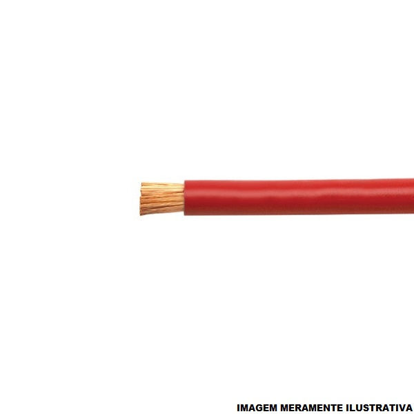Cabo Cobre Isolado PVC 70G 750V 1x 10,00 mm² Flexível Vermelho NBR 247-3 Classe 5